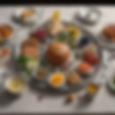 Symbolic Foods of the Seder Meal Symbolic foods of the Seder meal arranged on a table