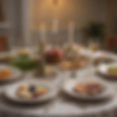 Traditional Seder Table Setting A beautifully set Seder table with traditional elements