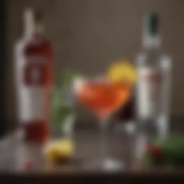 An artistic arrangement of cocktails showcasing diverse uses of vodka and vermouth