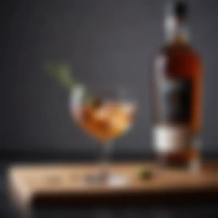 A sophisticated cocktail featuring vodka and vermouth garnished with an olive