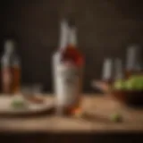 A vintage vermouth bottle displayed elegantly on a wooden table