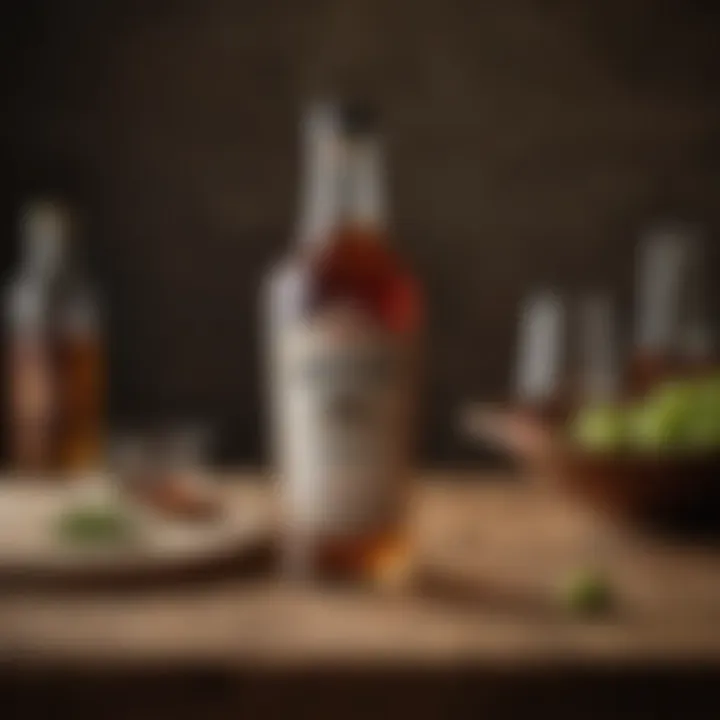 A vintage vermouth bottle displayed elegantly on a wooden table