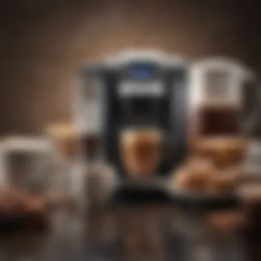 Close-up of Keurig Coffee Duo Plus brewing coffee