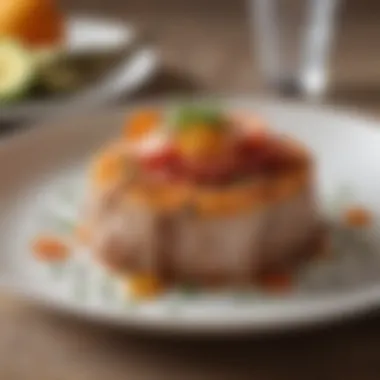 A close-up of a delectable low carb dish showcasing textures