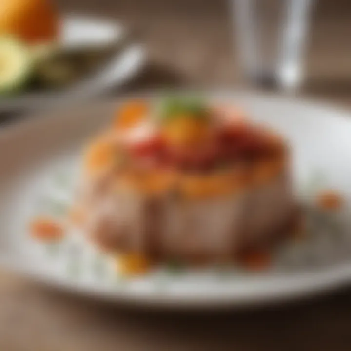 A close-up of a delectable low carb dish showcasing textures