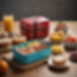Stylish lunch box set with vibrant colors and compartments