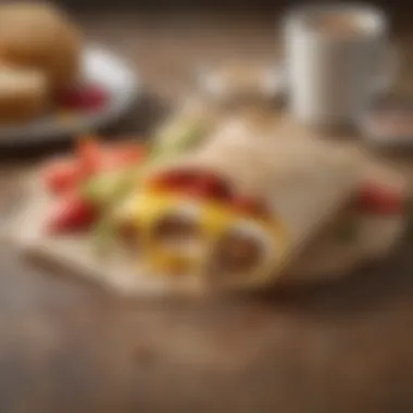 Plating the Breakfast Wrap Elegantly A beautifully plated McDonald's Breakfast Wrap with a side of fresh fruits