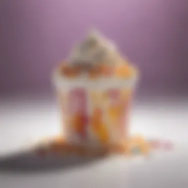 A close-up shot of a Mini McFlurry showcasing its creamy texture and colorful mix-ins.