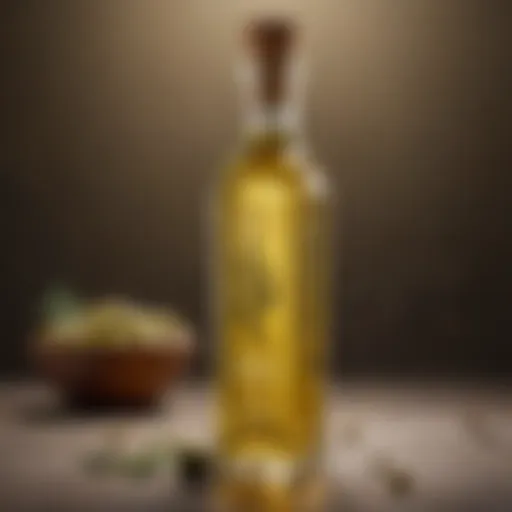 Elegant olive oil drizzle bottle showcasing intricate design