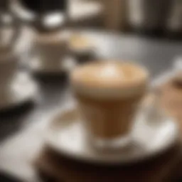 Artisan espresso shot with latte art