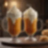 A frothy mug of Butterbeer topped with whipped cream