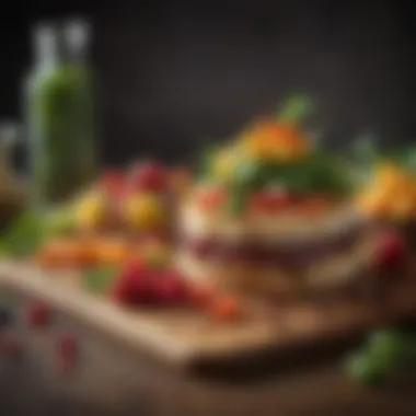 Sustainable Gourmet Ingredients A close-up of vibrant, fresh ingredients sourced from sustainable farms.
