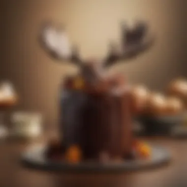 Elegant Presentation of Chocolate Moose Cake An elegant presentation of chocolate moose cake with garnishes
