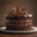 Decadent layers of chocolate moose cake showcasing rich textures