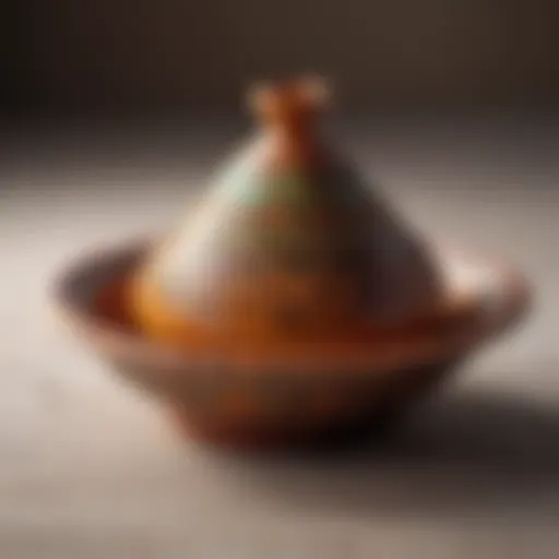 Artisan-crafted small tagine pot showcasing intricate designs