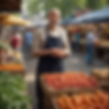 Connecting with Local Ingredients A vibrant farmer's market showcasing organic produce.