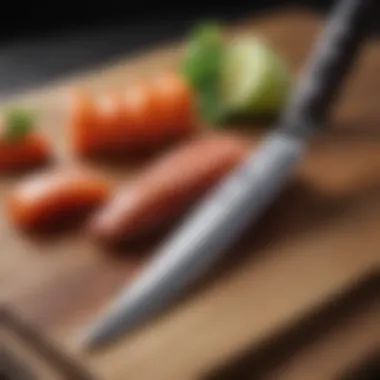 Precision and Mastery with Japanese Knives Close-up of a Japanese knife in action