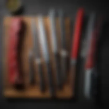 Diverse Types of Japanese Knives for Culinary Excellence Variety of Japanese knives displayed artistically