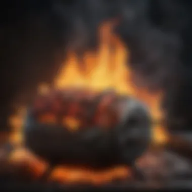 Charcoal Smoker with Intense Heat Charcoal smoker with vibrant flames