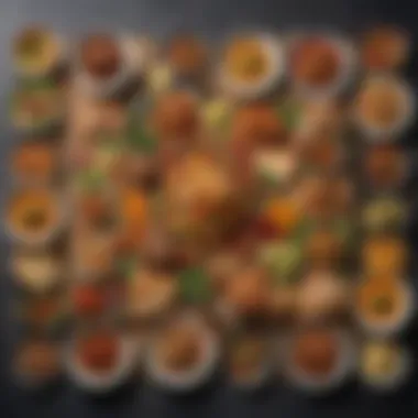 Diverse Ready-to-Eat Vegan Meals A vibrant spread of ready-to-eat vegan meals showcasing diverse ingredients