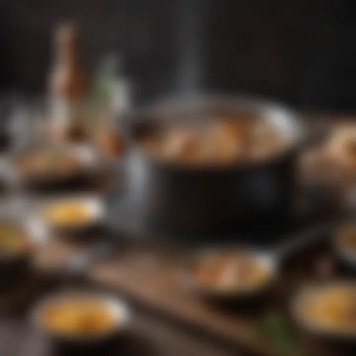 Various culinary dishes prepared using a stock pot with strainer lid