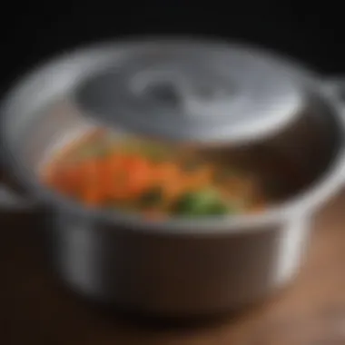 Innovative Design of the Strainer Lid Close-up of the strainer lid emphasizing its design and utility