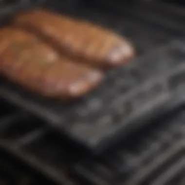 Close-up of a long grill pan displaying its durable construction and premium material