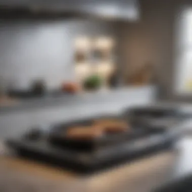 Sleek Design in Contemporary Kitchens Long grill pan placed on a modern stovetop showcasing its sleek design