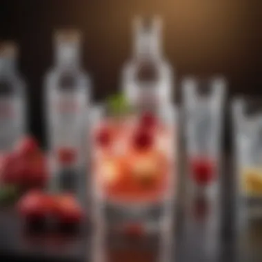 Artful Presentation of Vodka Cocktails A visually appealing vodka cocktail garnished with creative presentation techniques