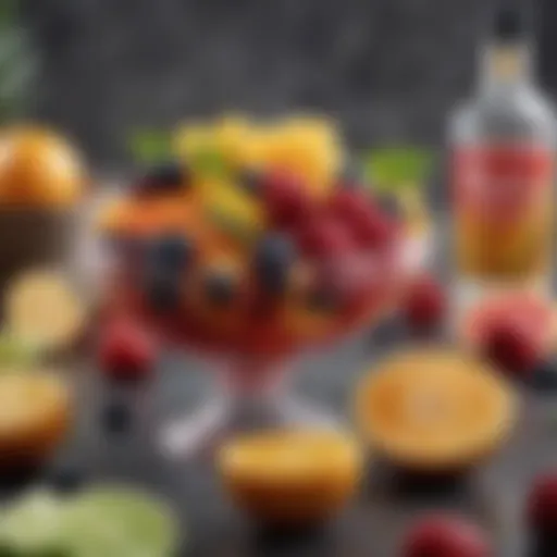 A vibrant assortment of fresh fruits ready for cocktail enhancement