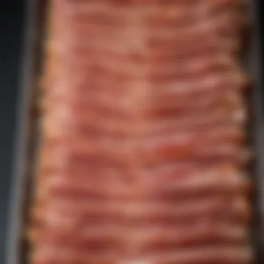 Perfectly Cooked Bacon on the Tray Perfectly cooked bacon arranged on the tray