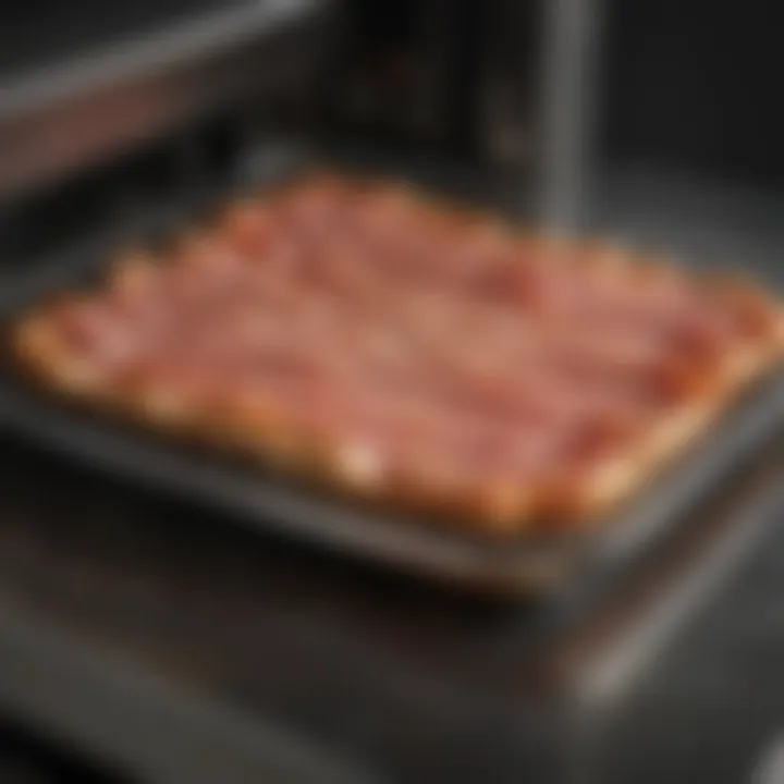 User-friendly features of the bacon tray highlighted