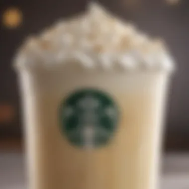 Creamy White Beverage Delight A close-up of a creamy white beverage topped with foam