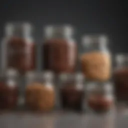 A variety of glass jars showcasing different shapes and sizes for coffee storage
