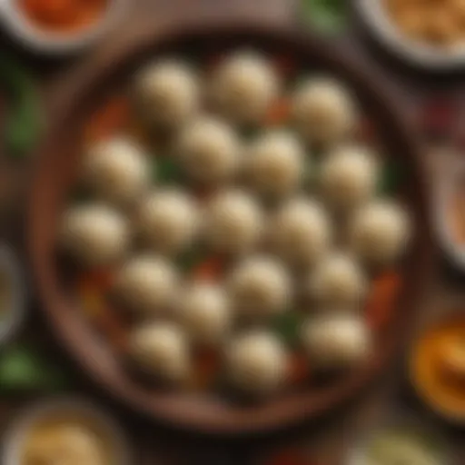 A variety of dumplings from different cultures displayed on a vibrant platter