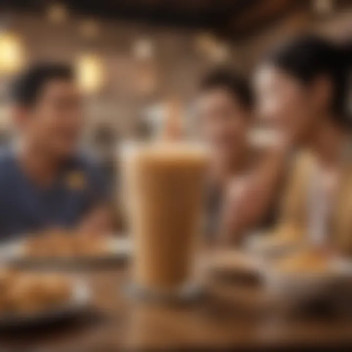 A vibrant social gathering centered around milk tea.