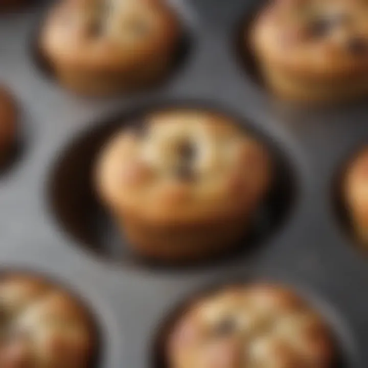 Close-up of silicone muffin mold showcasing its flexibility