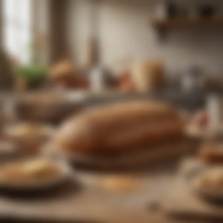 An inviting kitchen setup with ingredients for making quinoa bread laid out