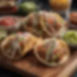 A vibrant display of Tijuana Flats Tacos with colorful toppings