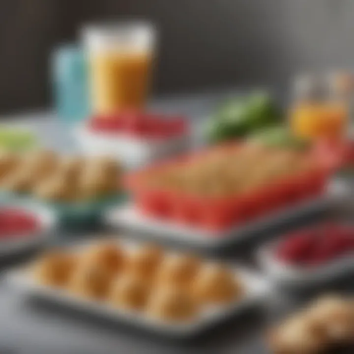 Tupperware molds in use with various food types