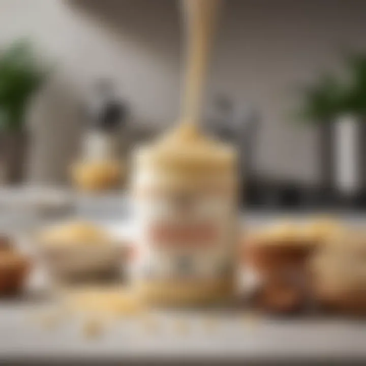 Ingredients for making a plant-based sweetened condensed milk substitute displayed on a kitchen counter.