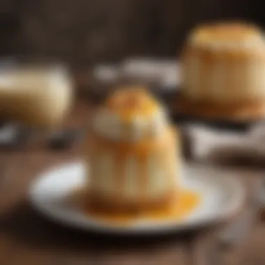 Delicious Vegan Dessert with Condensed Milk A vibrant dessert made with vegan sweetened condensed milk showcased on a rustic table.