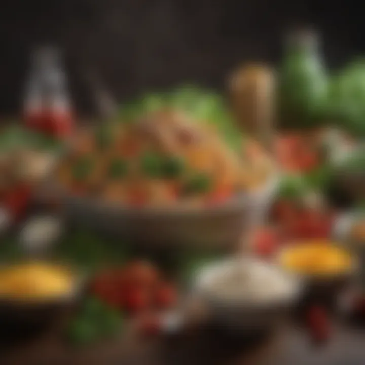 A selection of fresh ingredients ready for meal preparation.