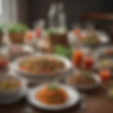 Nutritious Vegan Dining Experience A thoughtfully arranged table set for a nutritious vegan meal.