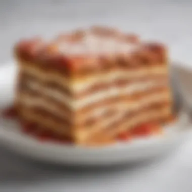 Ricotta cheese layered in a lasagna dish