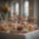 Elegant wedding prize display showcasing unique gifts for guests