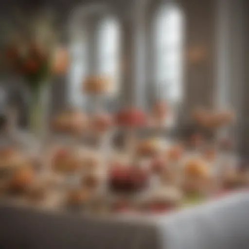 Elegant wedding prize display showcasing unique gifts for guests