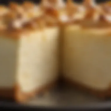Creamy Texture of Wegmans Cheesecake A close-up view of creamy cheesecake texture showcasing its richness