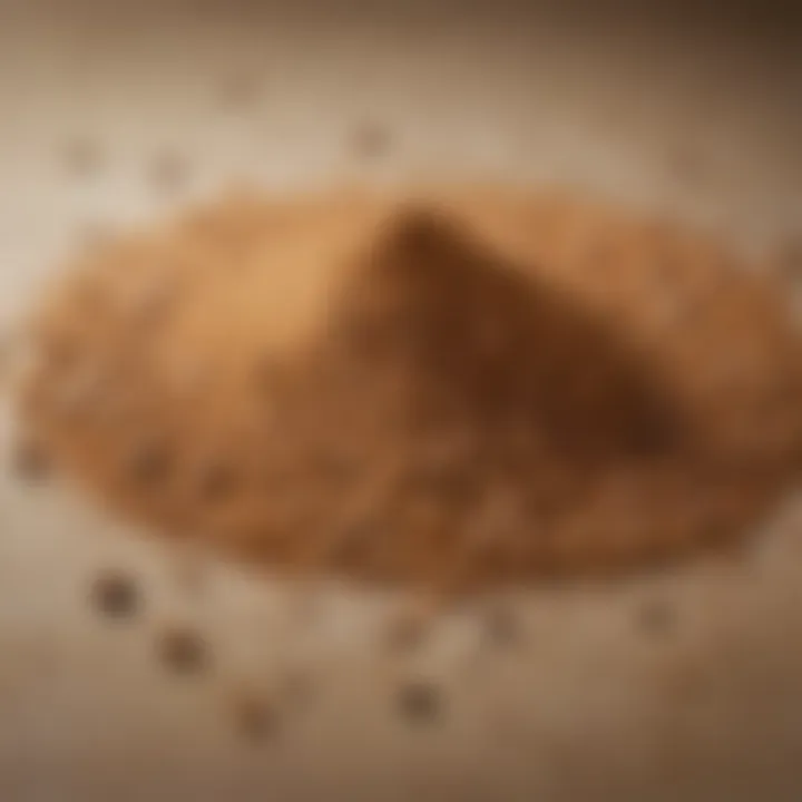 A close-up of cappuccino powder showcasing texture and quality