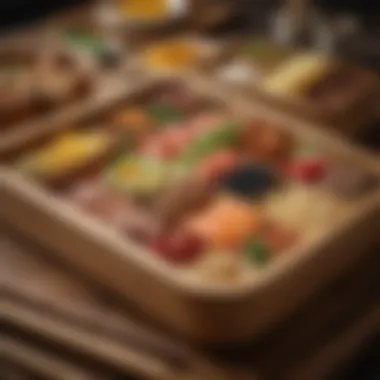 Craftsman meticulously carving a wooden bento box